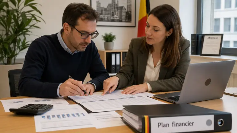 Image représentant un comptable et sa cliente consultante
